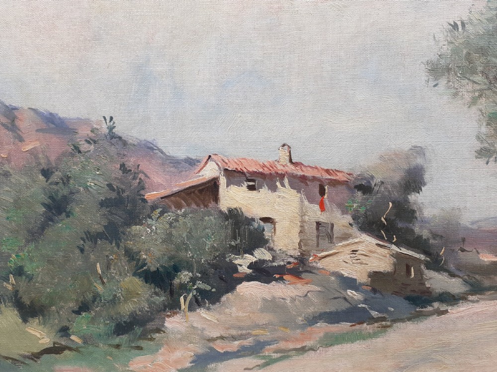 Olive tree, hillside farm, Provence, the French Riviera hinterlands near Nice, the South of France oil on canvas View III