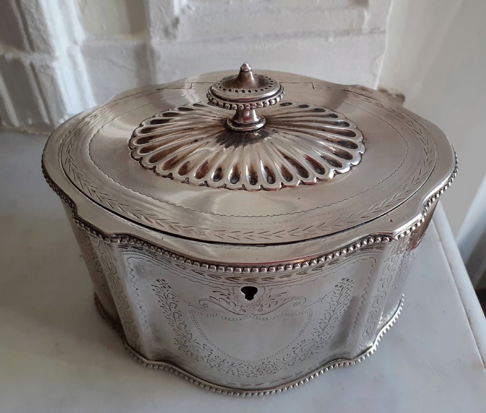 Antique Victorian sterling silver tea caddy, by Joseph Angell II the Younger, 1866 View IV