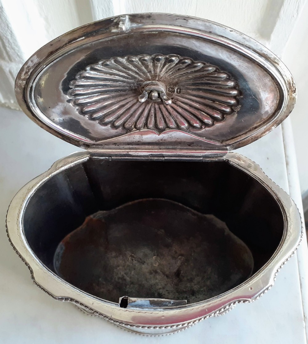 Antique Victorian sterling silver tea caddy, by Joseph Angell II the Younger, 1866 View V