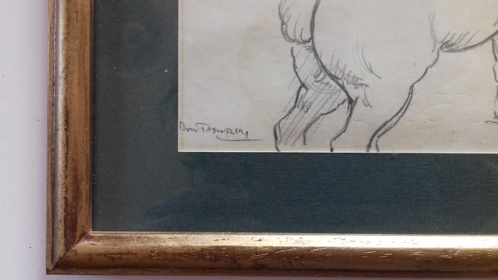 Equestrian study, horse drawing after Gericault graphite on paper  View III