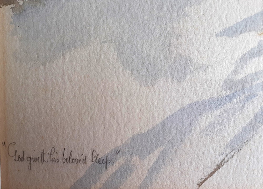 Young child sleeping, the artist's son, by Sickert's woman student antique watercolour on paper View III