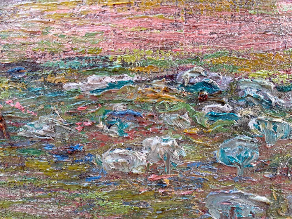 The Lettuce Patch: French impressionist pointillist garden scene, Normandy, circa 1900, oil on canvas. View III