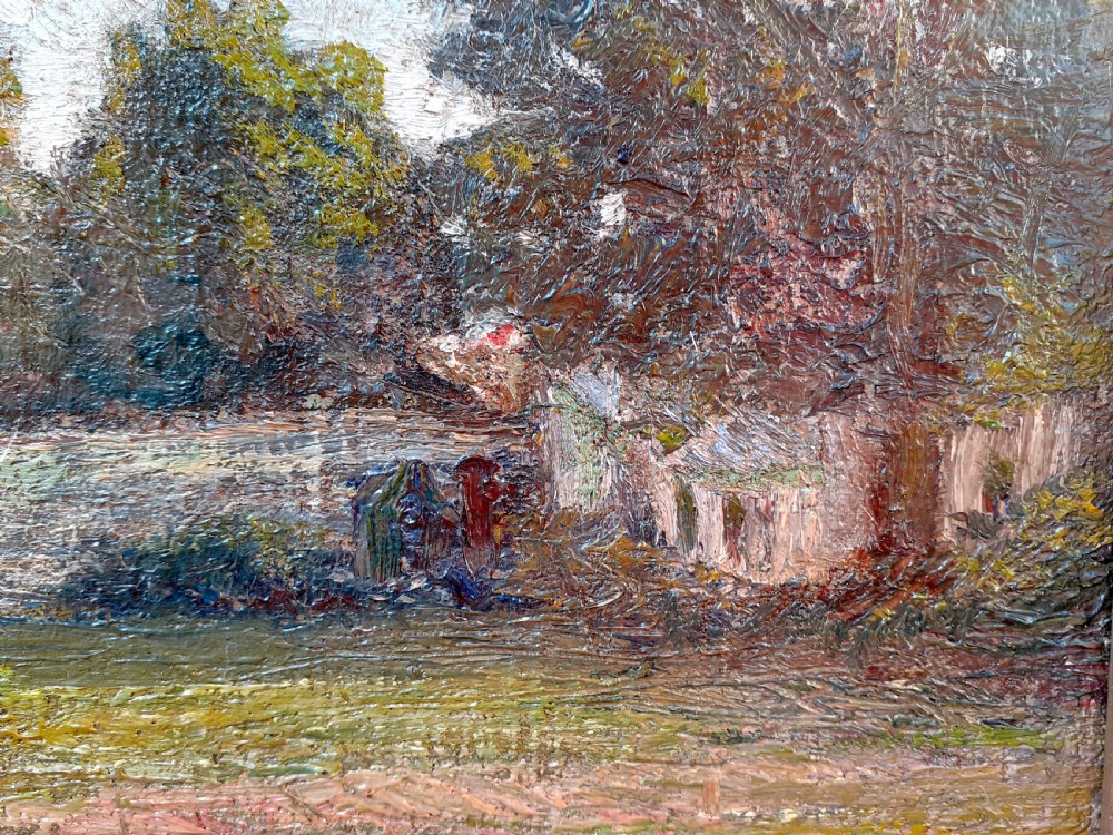 The Lettuce Patch: French impressionist pointillist garden scene, Normandy, circa 1900, oil on canvas. View IV