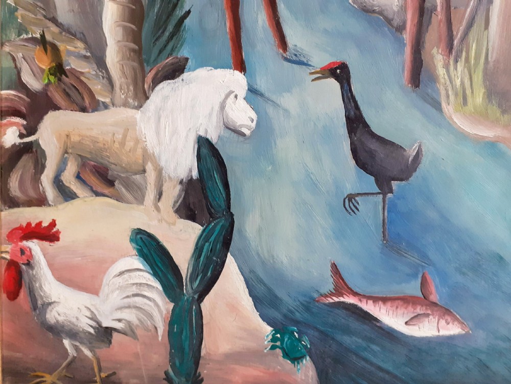 Masterpiece: The garden of Eden,  huge sumptuous colourful exuberant Paradise by Haitian Master Wilson Bigaud View III