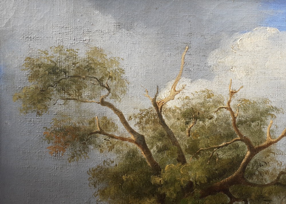 Halcyon days - shepherds and cowherds in an ideal landscape, French oil on canvas View VI