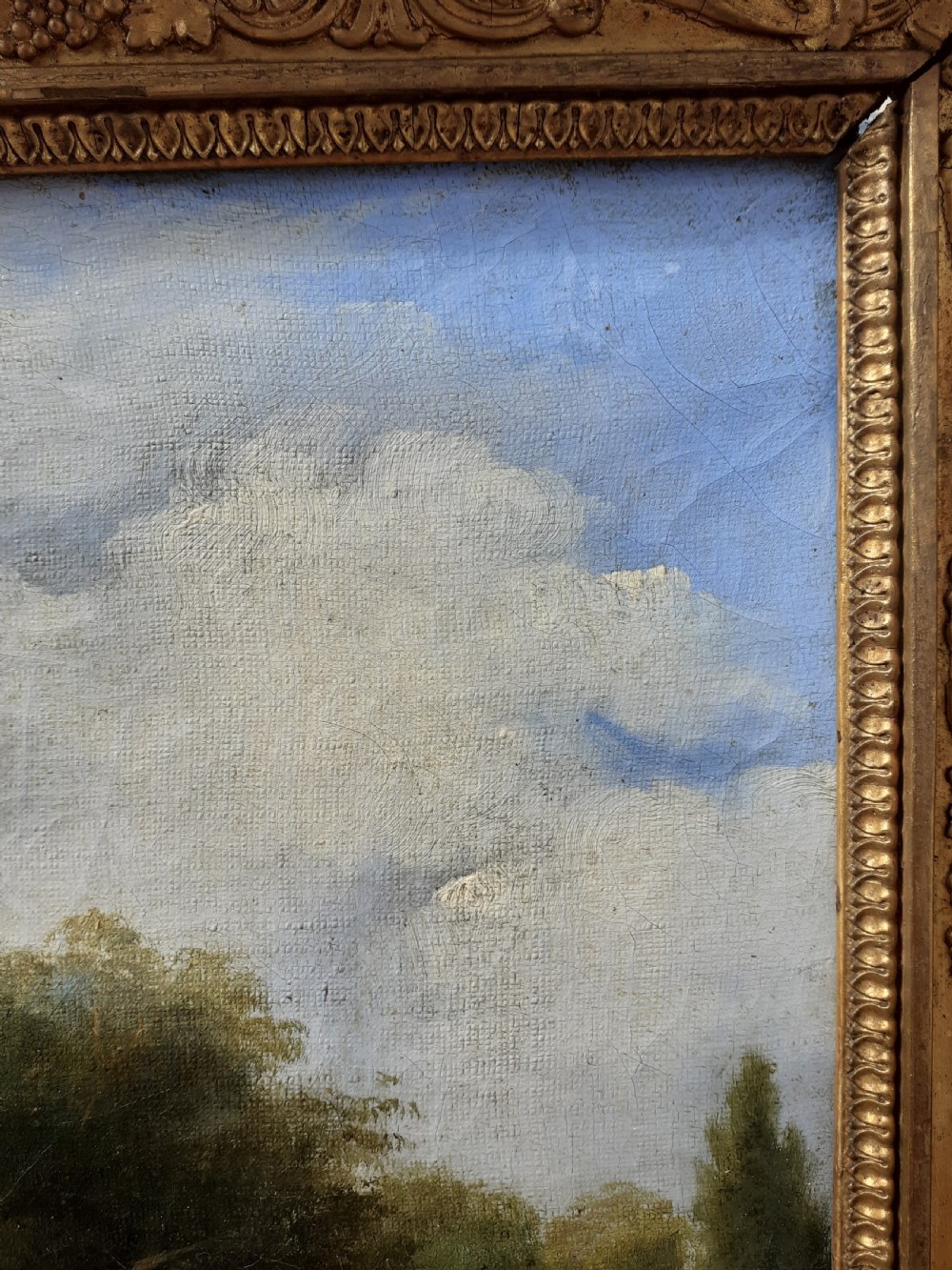 Halcyon days - shepherds and cowherds in an ideal landscape, French oil on canvas View IX
