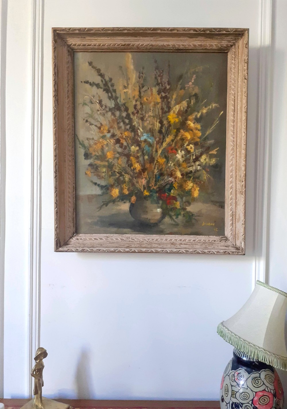 The resilience of field flowers: French mediterranean floral still life oil on canvas, the South of France View II