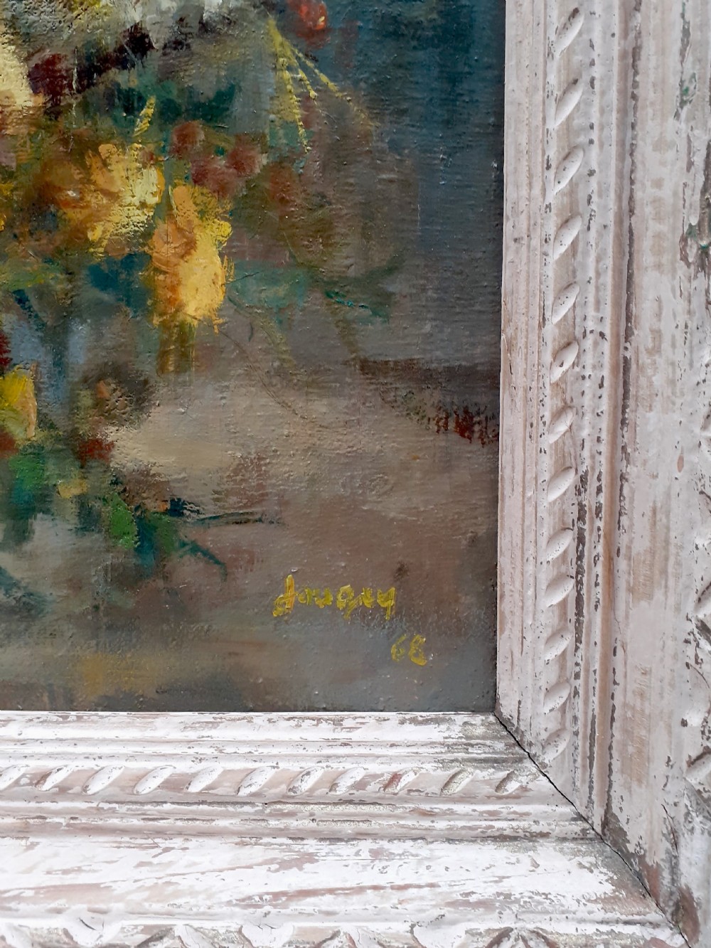 The resilience of field flowers: French mediterranean floral still life oil on canvas, the South of France View III