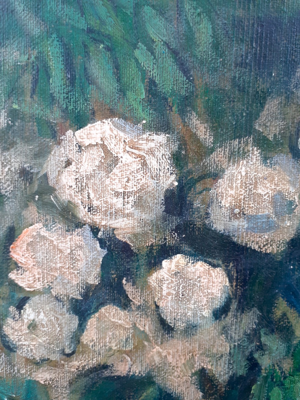 The lovers, wedding day: Polish French Jewish antique magical oil on canvas View VI