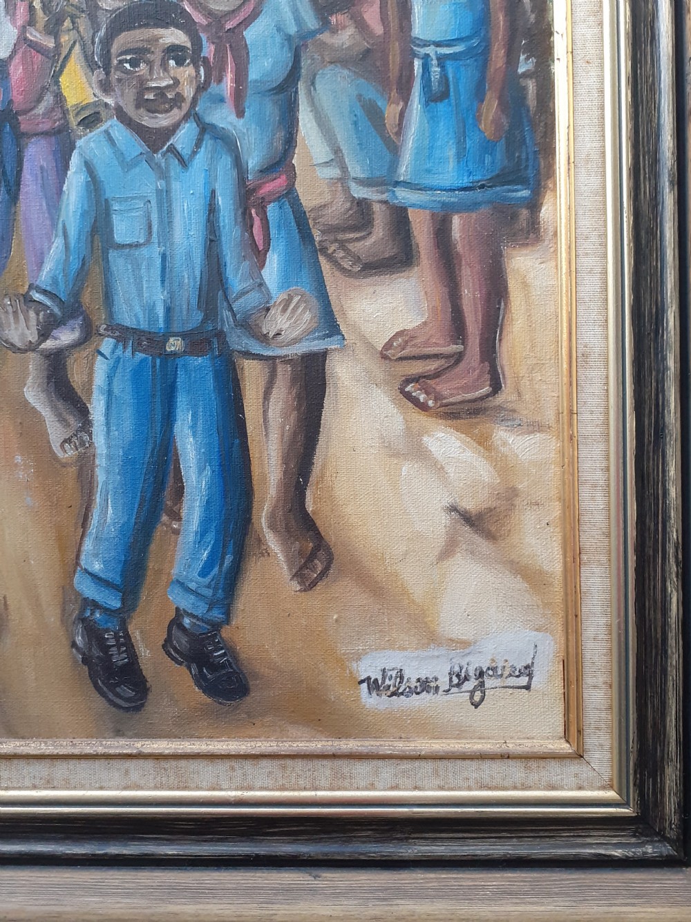 Music! Large important colourful Voodou Easter Celebration by Haitian Master Wilson Bigaud  oil on canvas View IV