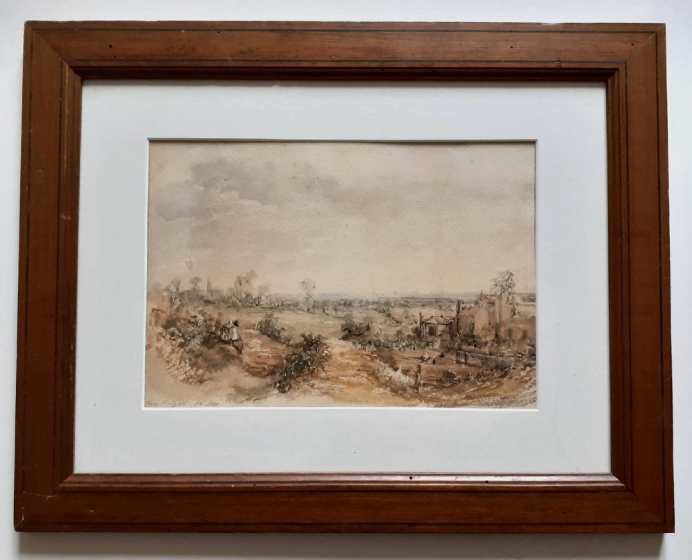 Highgate, Hampstead Heath, London 1840 antique English 19th Century watercolour  View III