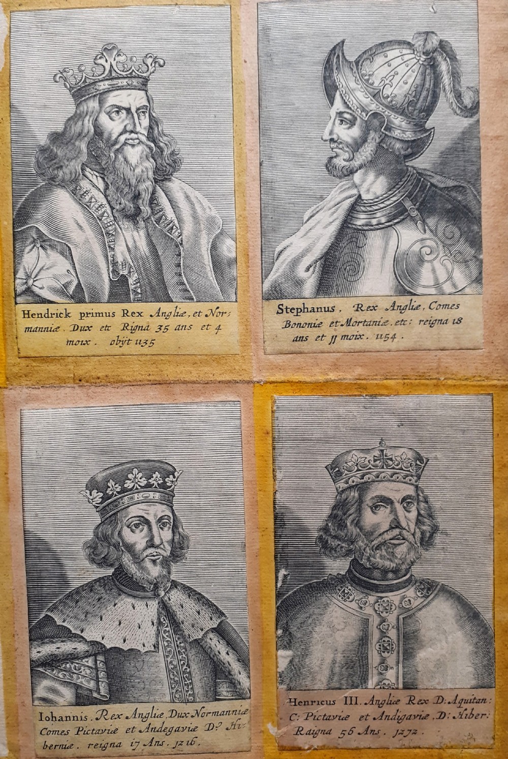 Rare 1724 hand coloured map of England and Wales with engravings of English Kings dating from 1649  View IV