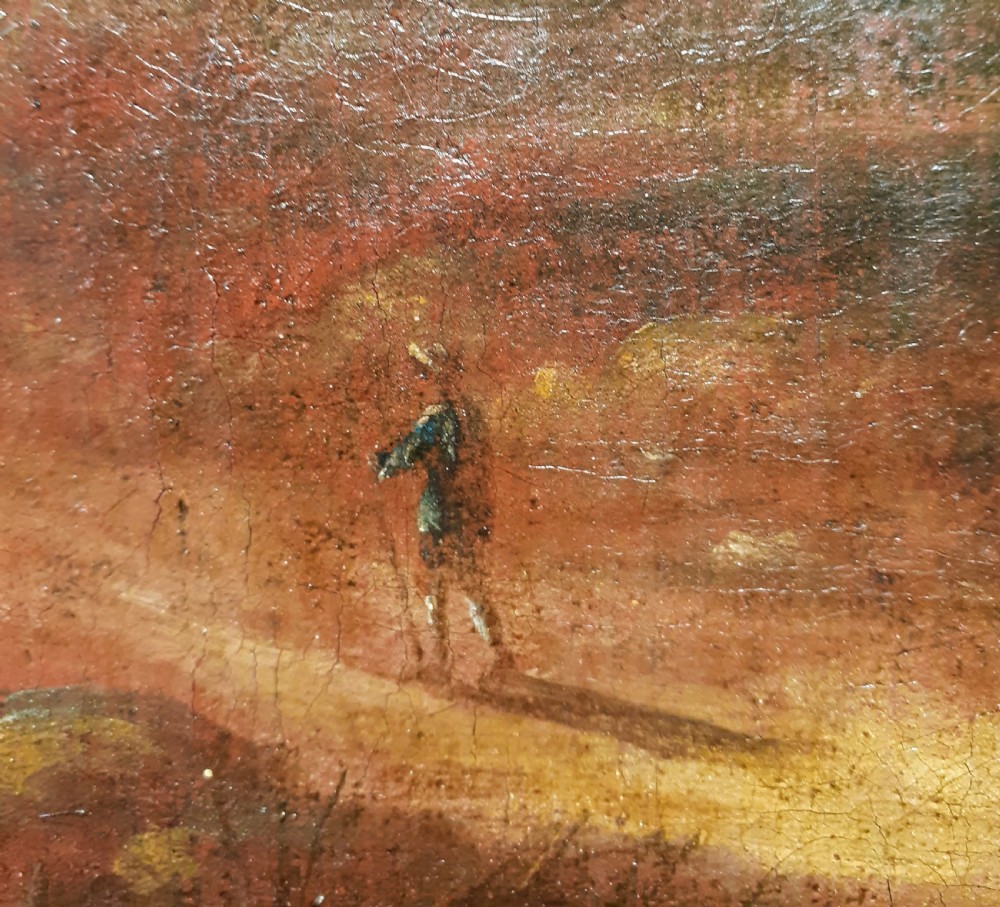 Lone walker in a mysterious landscape oil master style circa 1820 oil on canvas View III