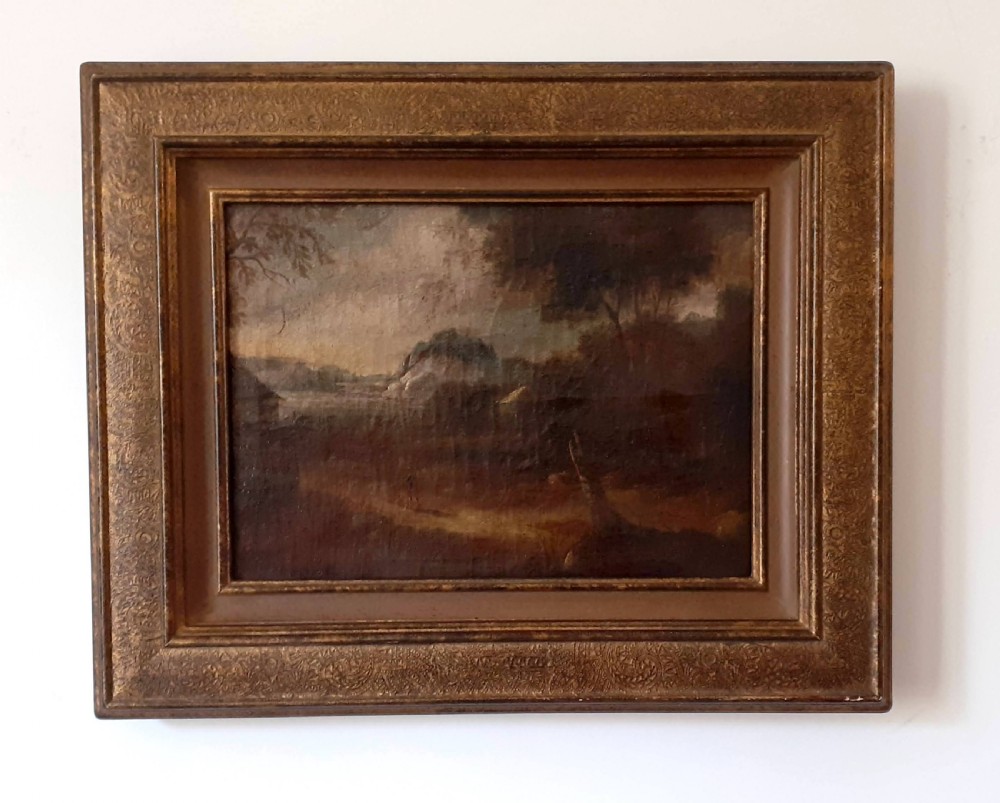 Lone walker in a mysterious landscape oil master style circa 1820 oil on canvas View VII