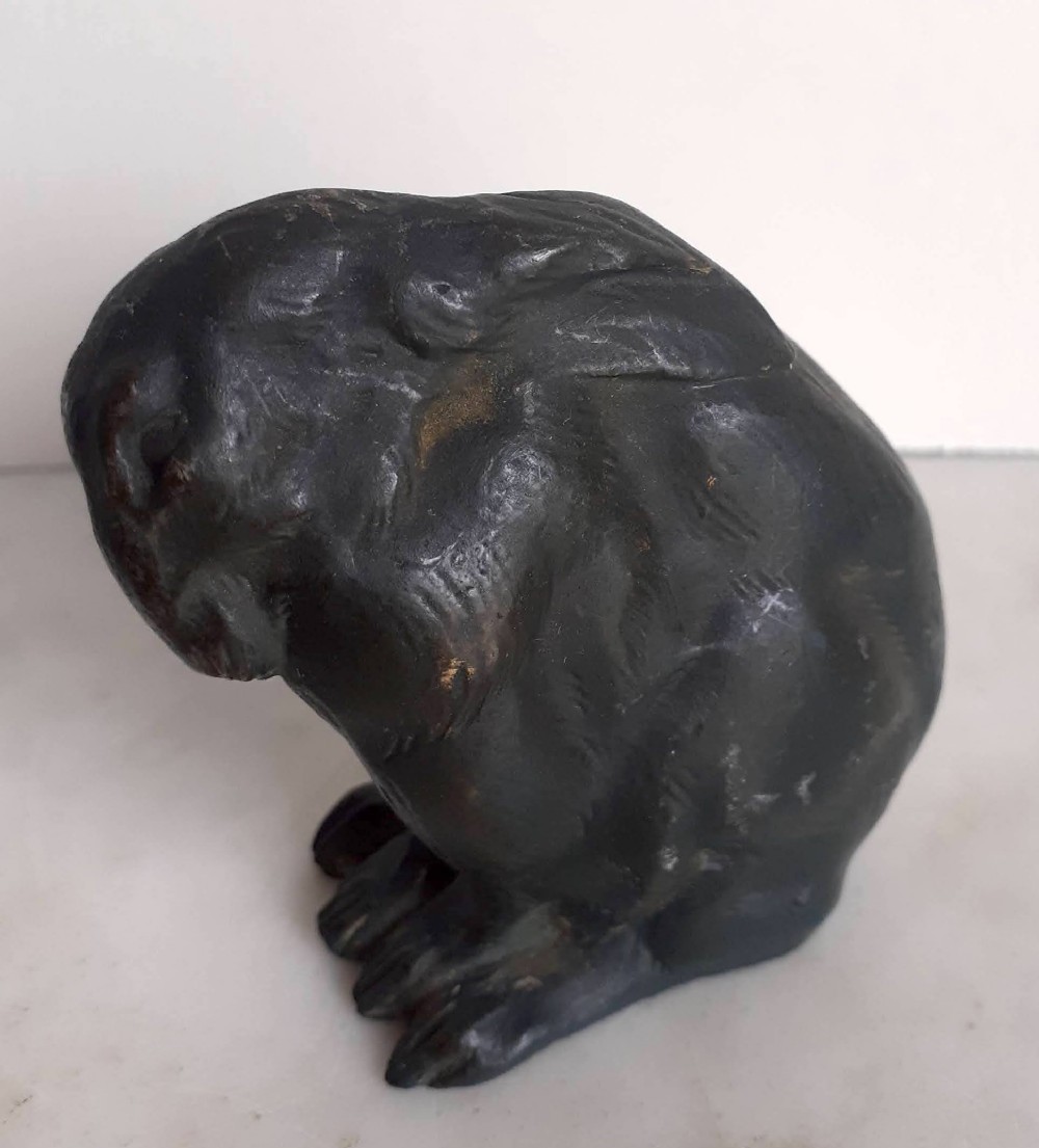 The little hare 19th Century French animalier bronze sculpture