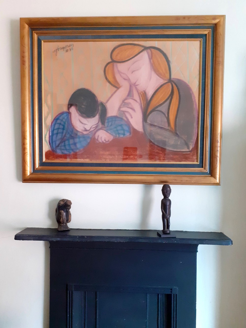 Masterpiece: cubist pop art precursor Tate Gallery artist Fougeron modernist family scene,  wartime 1944 pastel painting  View IV