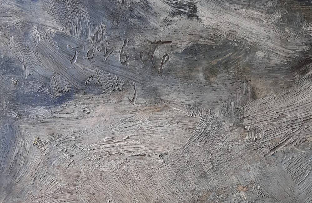 Riding out the Storm: the Quixotic rider, expressive French modernist oil on board View III