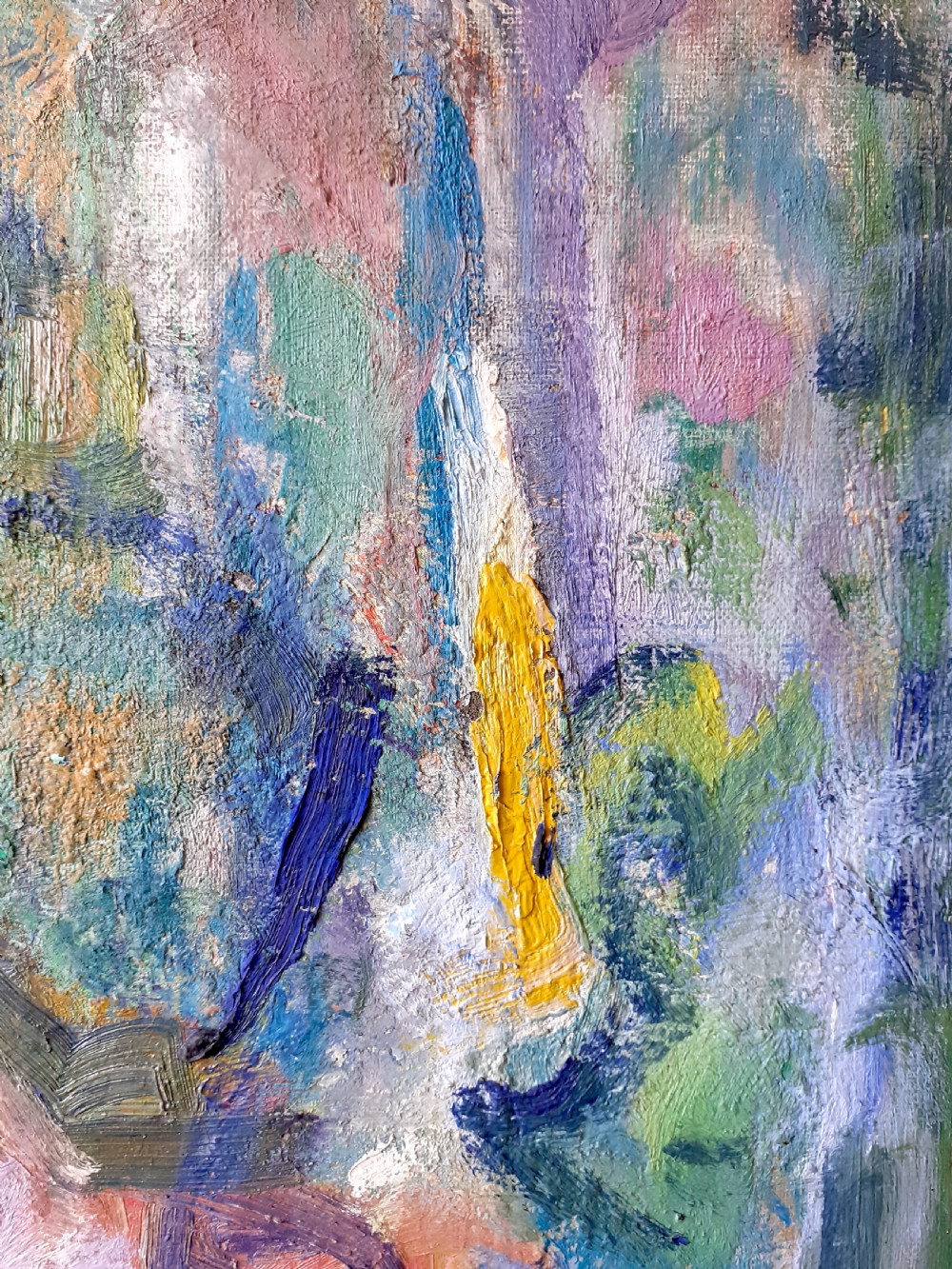 The lighted flooded room, large abstracted modernist interior, ca 1950 southern French oil on canvas View IV