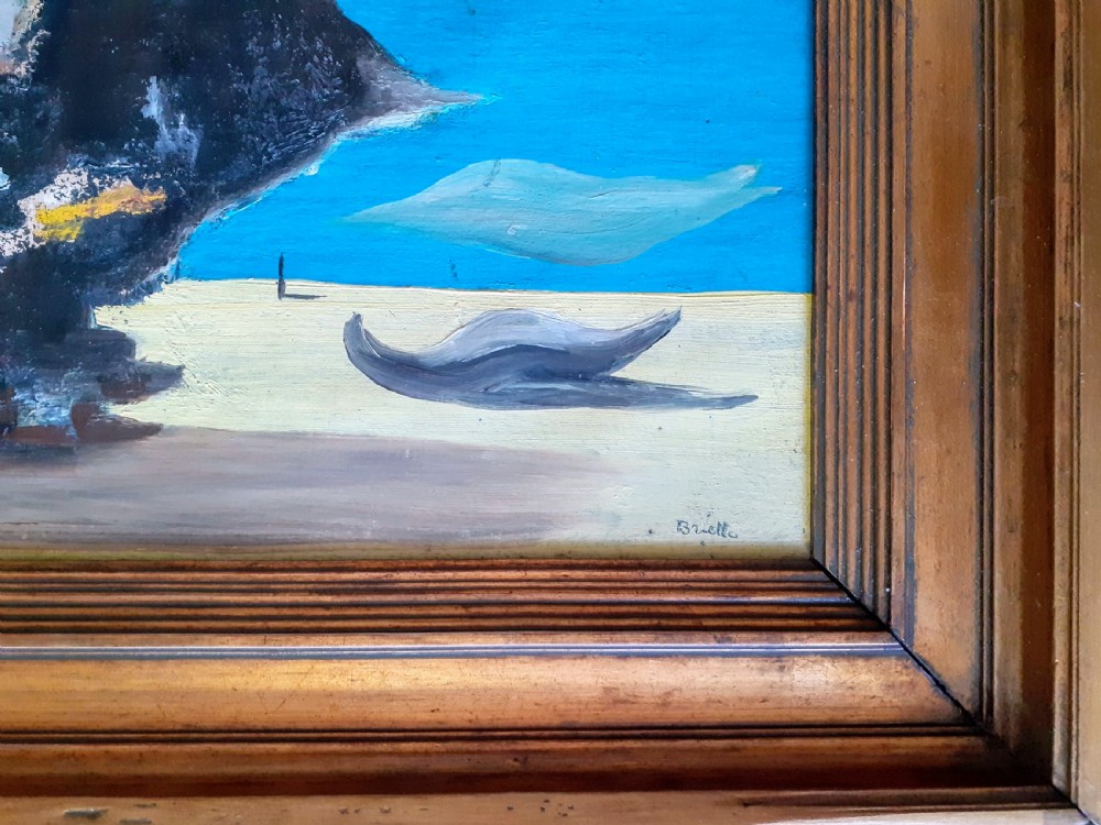 French Surrealist circa 1930, the magic rock, Oil On Canvas View IV