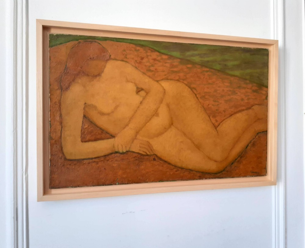 The bather: lyrical synthesist colourist nude, French antique oil on canvas View II