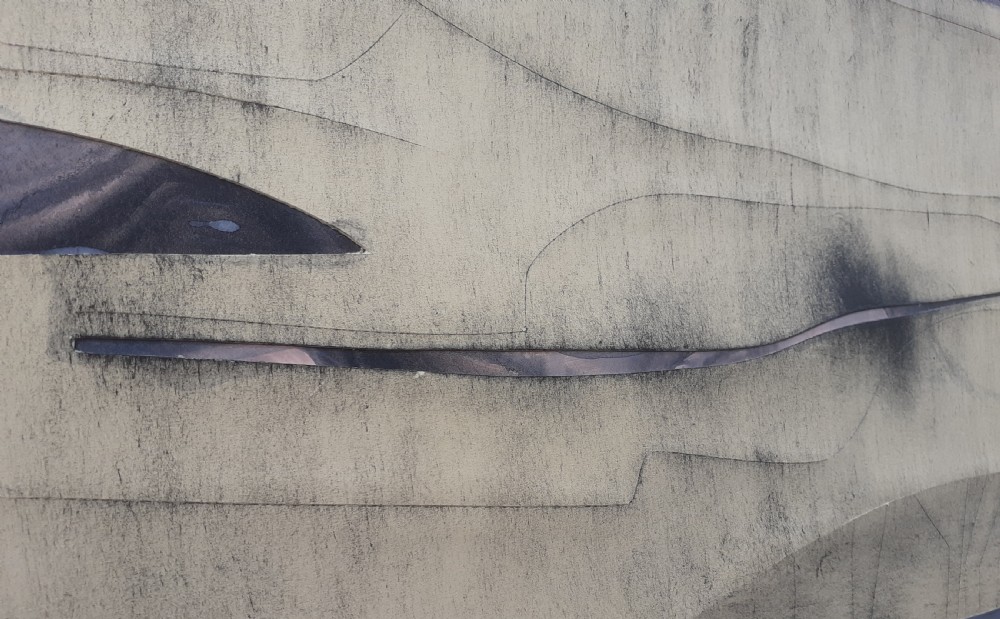 Abstracted boats, 1968 Scandinavian modernist landscape mixed media sea scape painting on paper View V