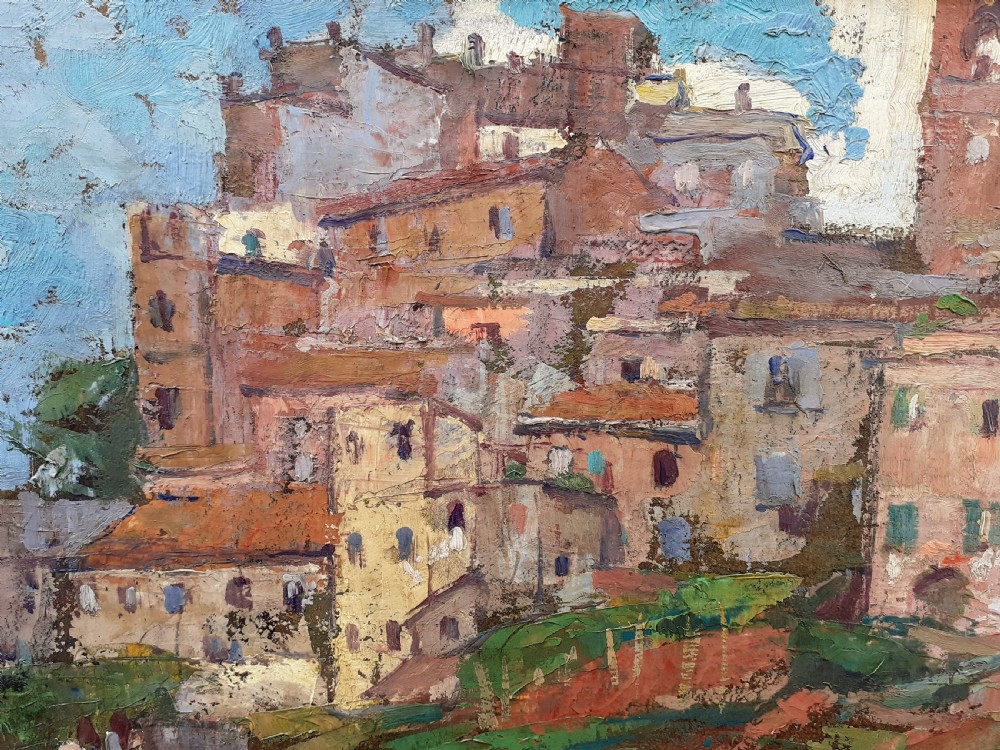 Woman artist 1927: Colourist landscape near Rome French Villa Medici laureate art deco period oil on board View V