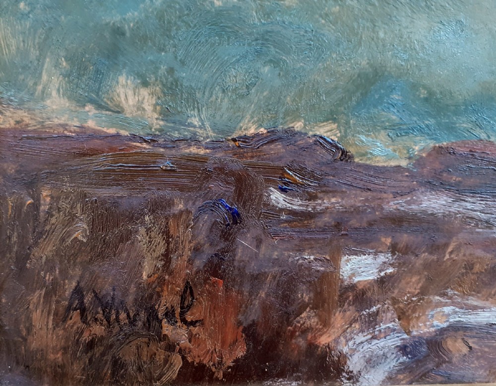 Three Sail Boats at Sea: 1930 exhibited French marine seascape oil on paper View V