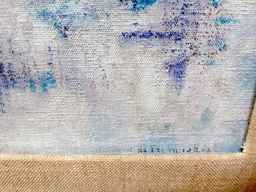 Blue Abstract Modernist Composition, circa 1960  Franco Mexican Woman artist oil on board View IV