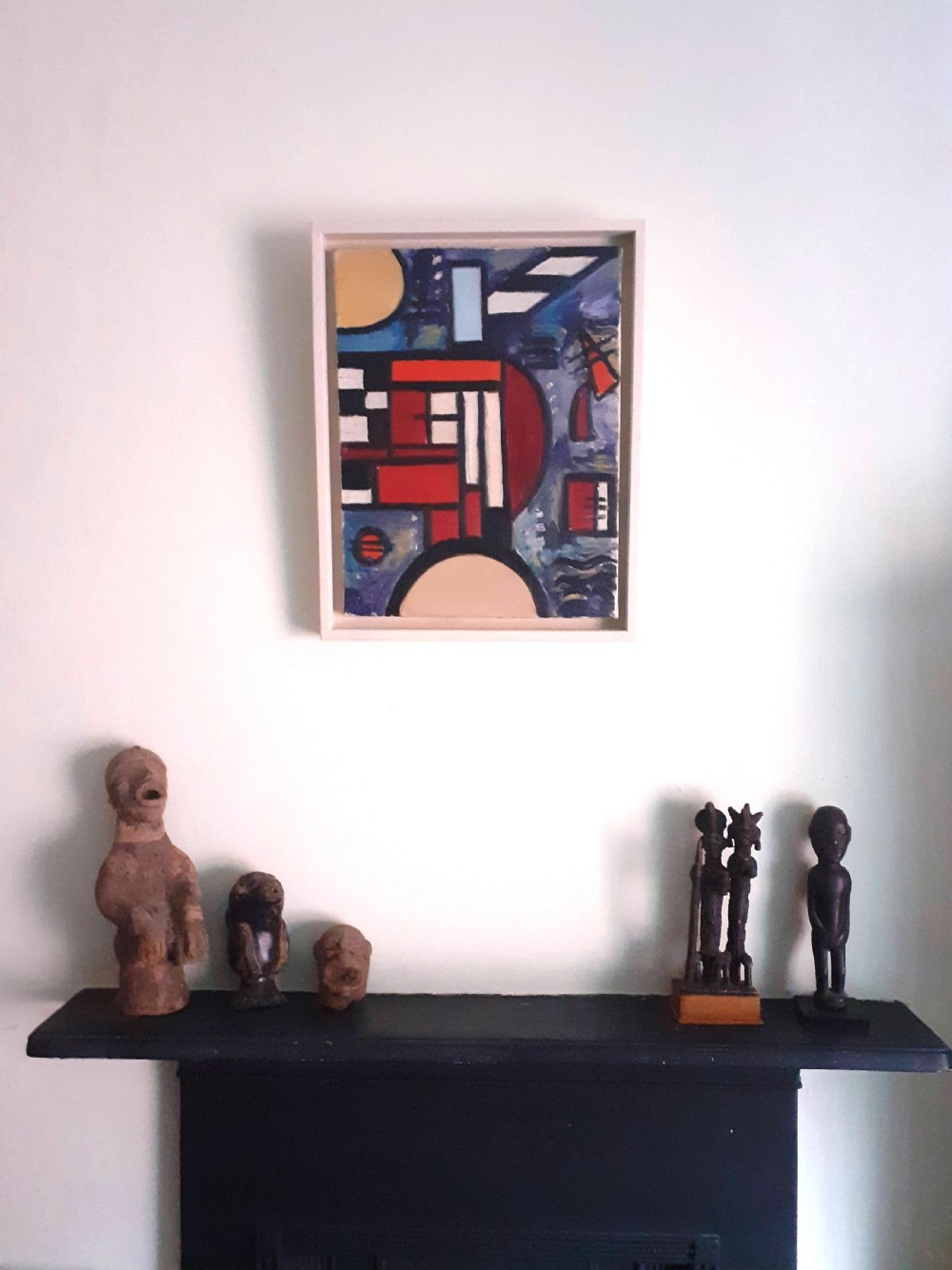 Constructivist abstract composition by German Bauhaus student Gisevius oil on canvas, 1967 View IV