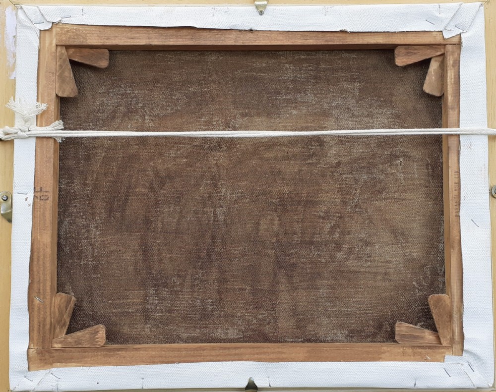 Boats at low tide, the beach, Atlantic ocean seascape French marine oil on canvas painting View V