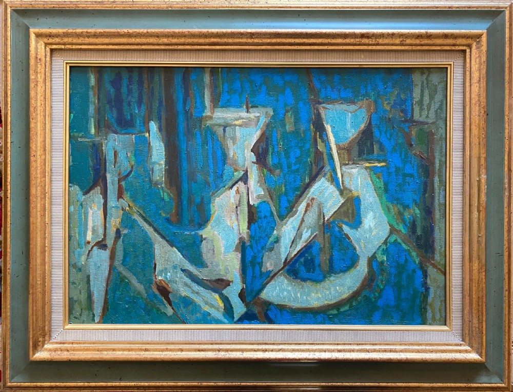 The Jazz Cavern, 1947: abstracted modernist French oil on canvas
