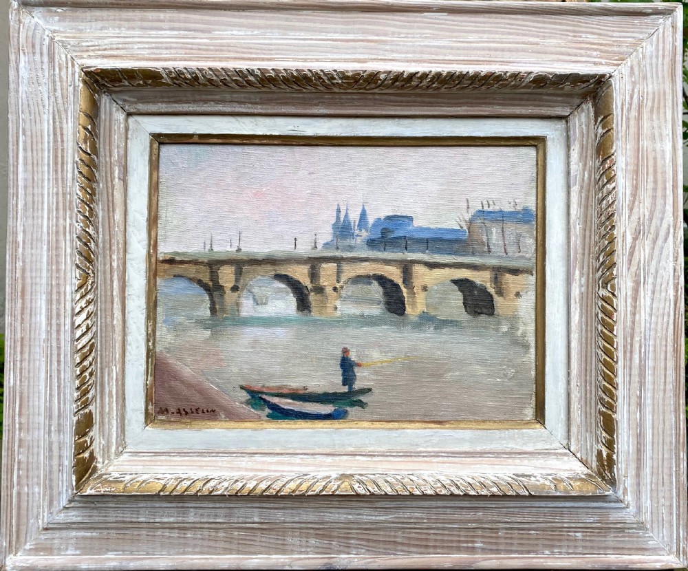 Fauve masterpiece: the lone fisherman  in the centre of Paris, circa 1910: by French Camden group artist who was Walter Sickert's best friend oil on board View III