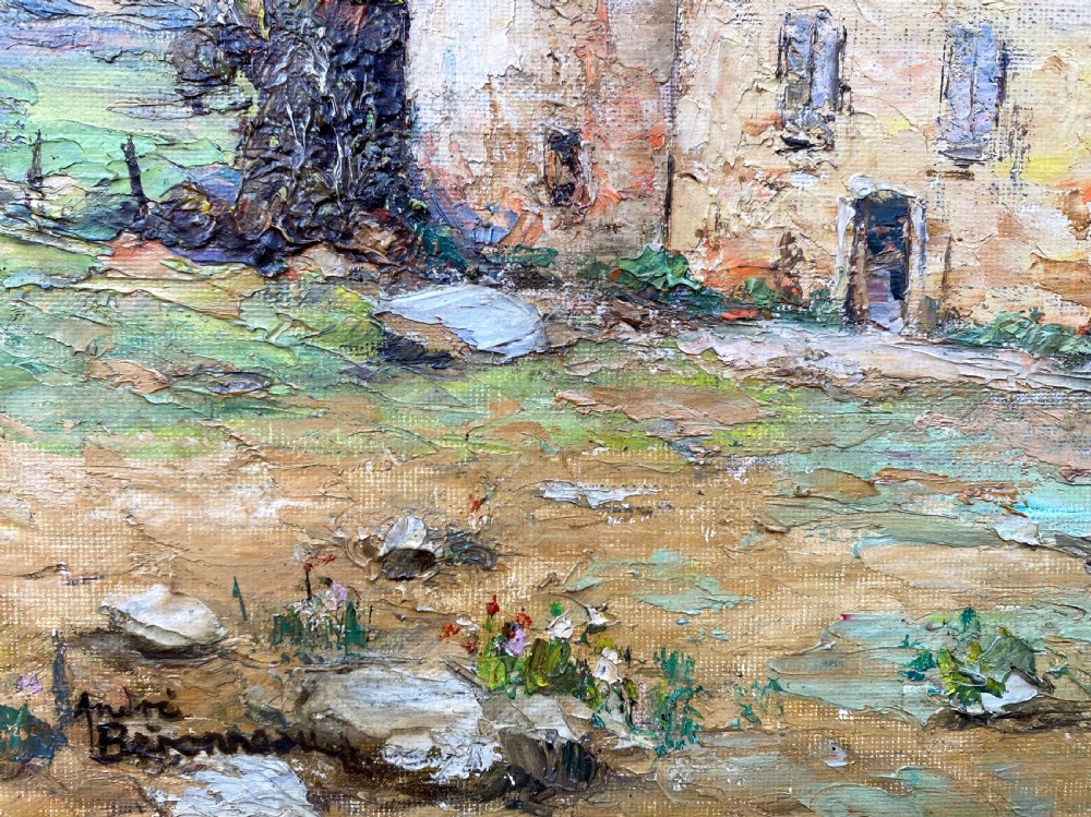 Farmhouse in Provence near St Tropez on the French Riviera: mediterranean landscape painting Cote d'Azur oil on board View IV