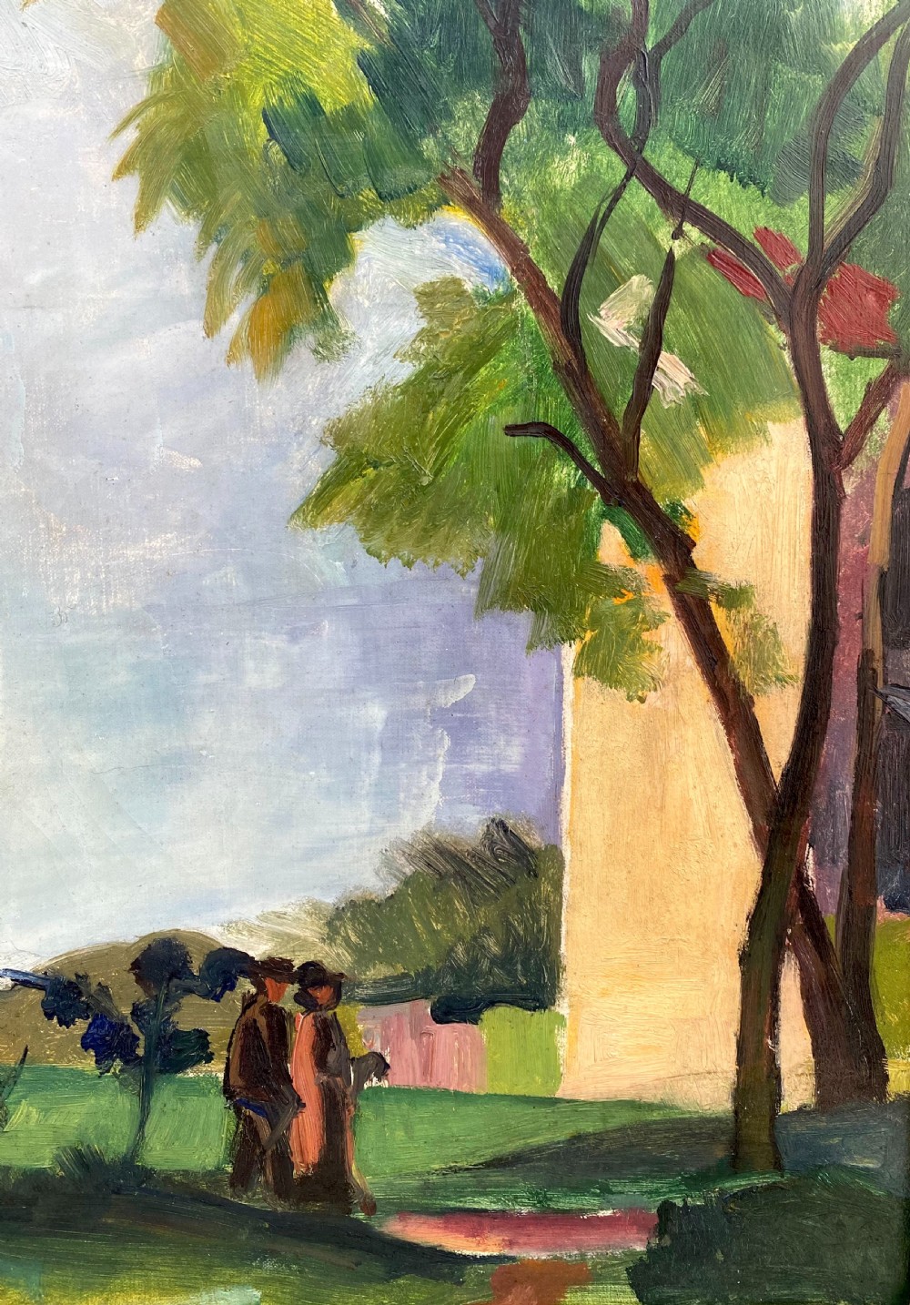 Masterpiece: fauve figures in a landscape, ca 1910, by Bloomsbury group artist Jean Hippolyte Marchand oil on canvas  View IV