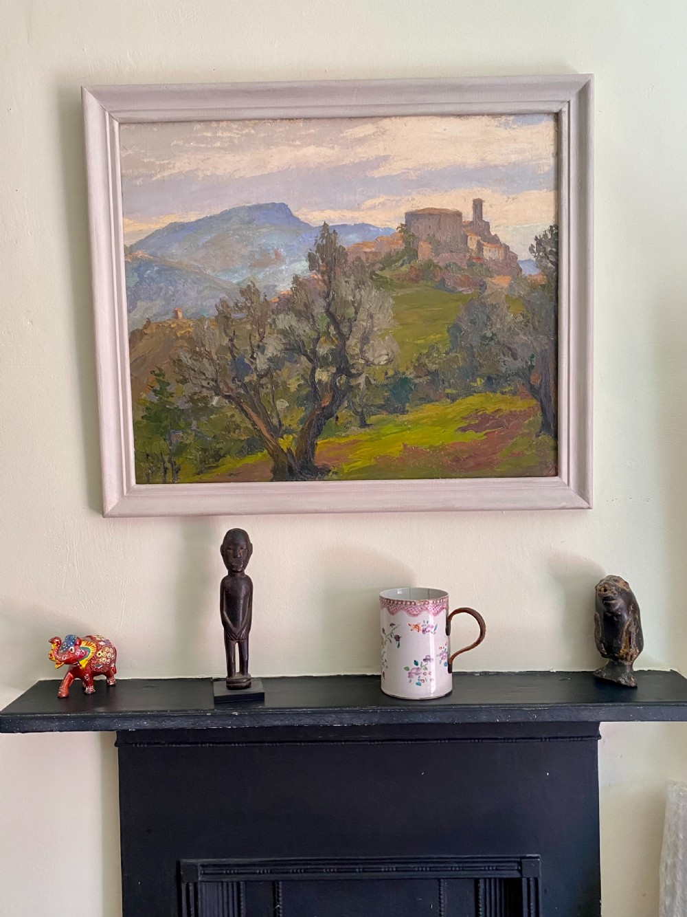 A hillside village in Provence, the South of France, circa 1940 oil on board View II