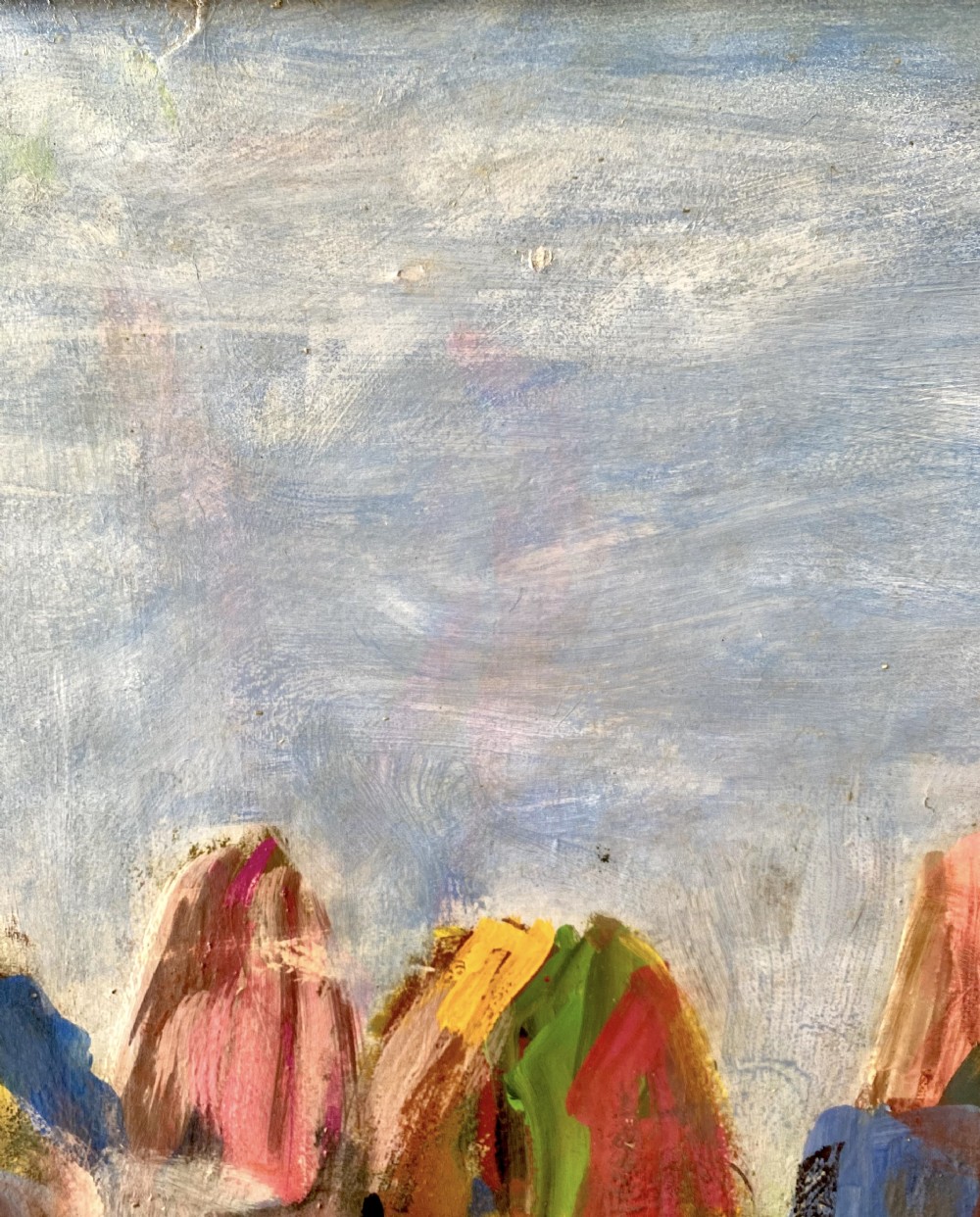 Masterpiece: Consuelo de Saint Exupery -wife of Antoine - abstracted mountains, Mexico, 1958 important oil on board View XII