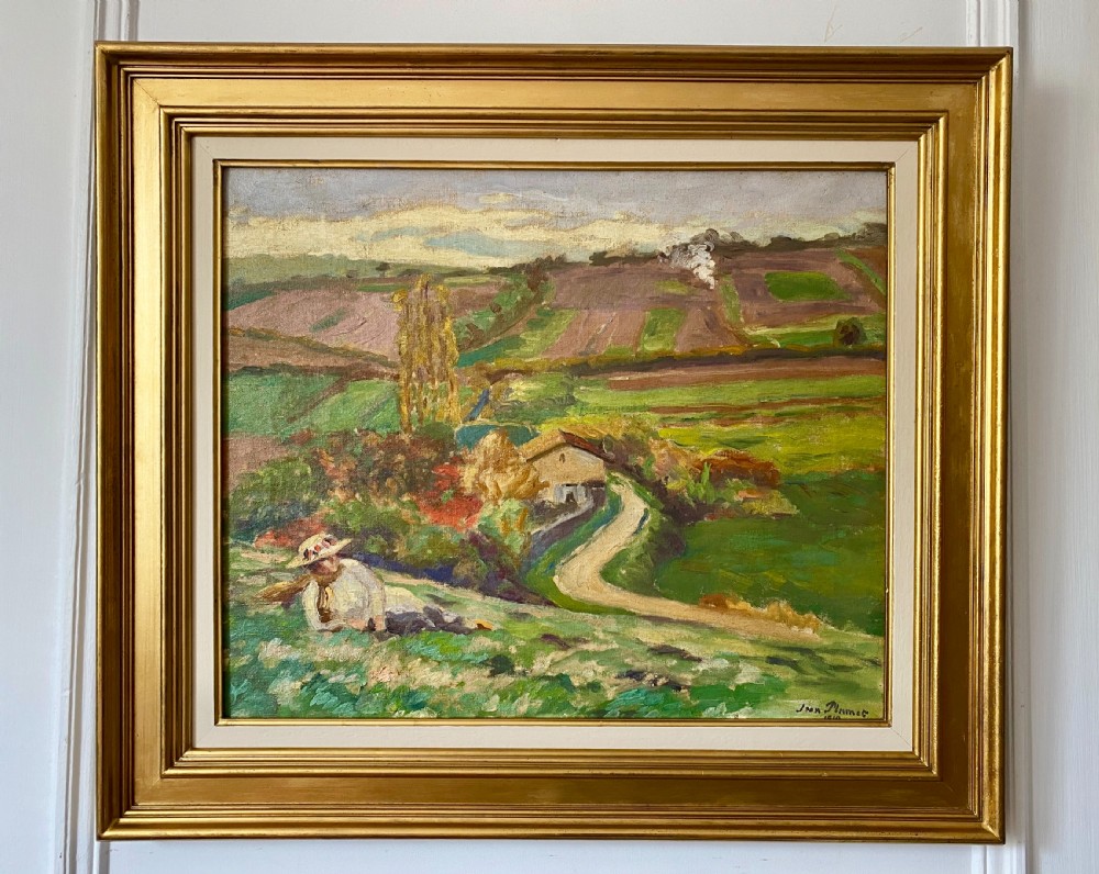 The dashing lady in the field, late summer 1912 French fauve oil on canvas painting View III