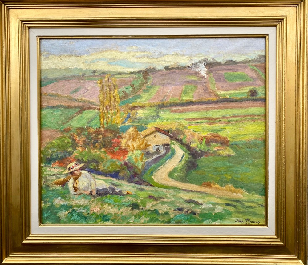 The dashing lady in the field, late summer 1912 French fauve oil on canvas painting View V
