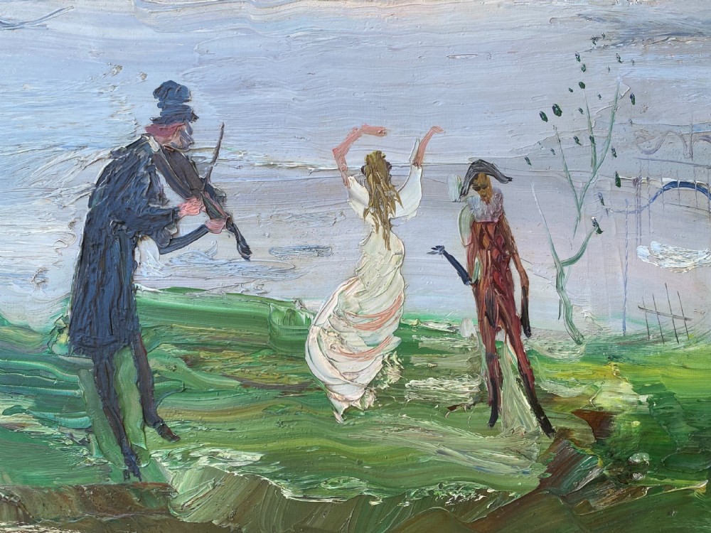 Masterpiece: large Rites of Spring the fiddler and the dancing girl,1950s French Expressionist...Greta Garbo Owned A Works By The Artist!  Oil on canvas View VI