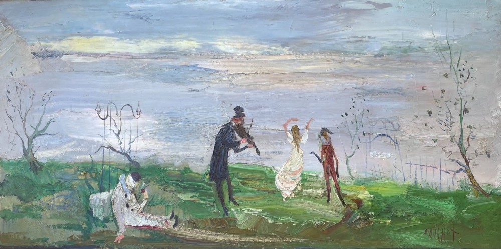 Masterpiece: large Rites of Spring the fiddler and the dancing girl,1950s French Expressionist...Greta Garbo Owned A Works By The Artist!  Oil on canvas View VIII