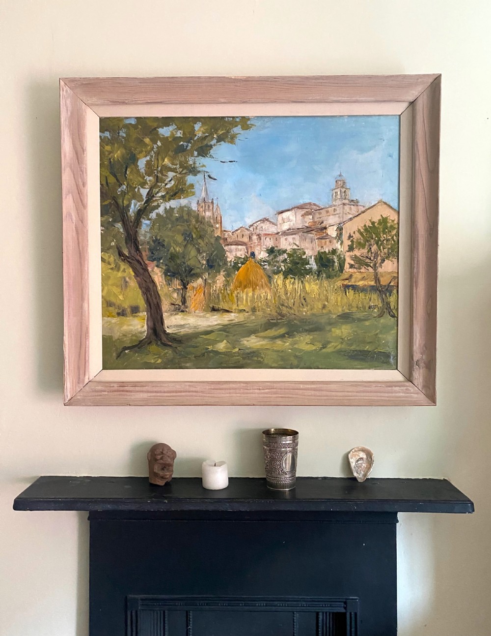 A village in Provence: Southern French mediterranean summer landscape, 1968 by Italian woman artist Olga Ceretti Borsini View IV