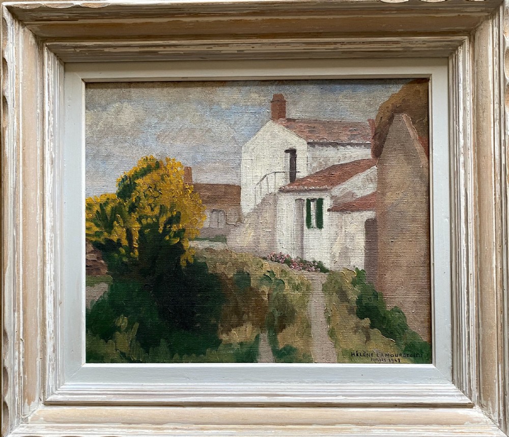 Cubist summer landscape, July 1949, French woman artist oil on canvas View III