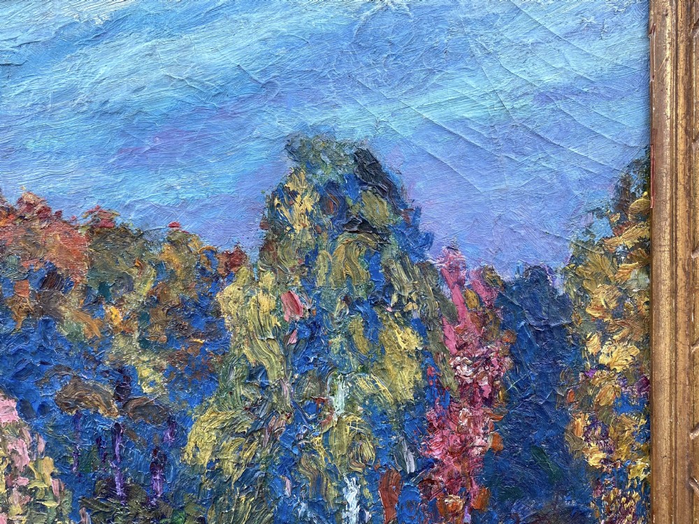 Flamboyant Trees, Fauve Landscape, 1910, colourful French oil on canvas View VII