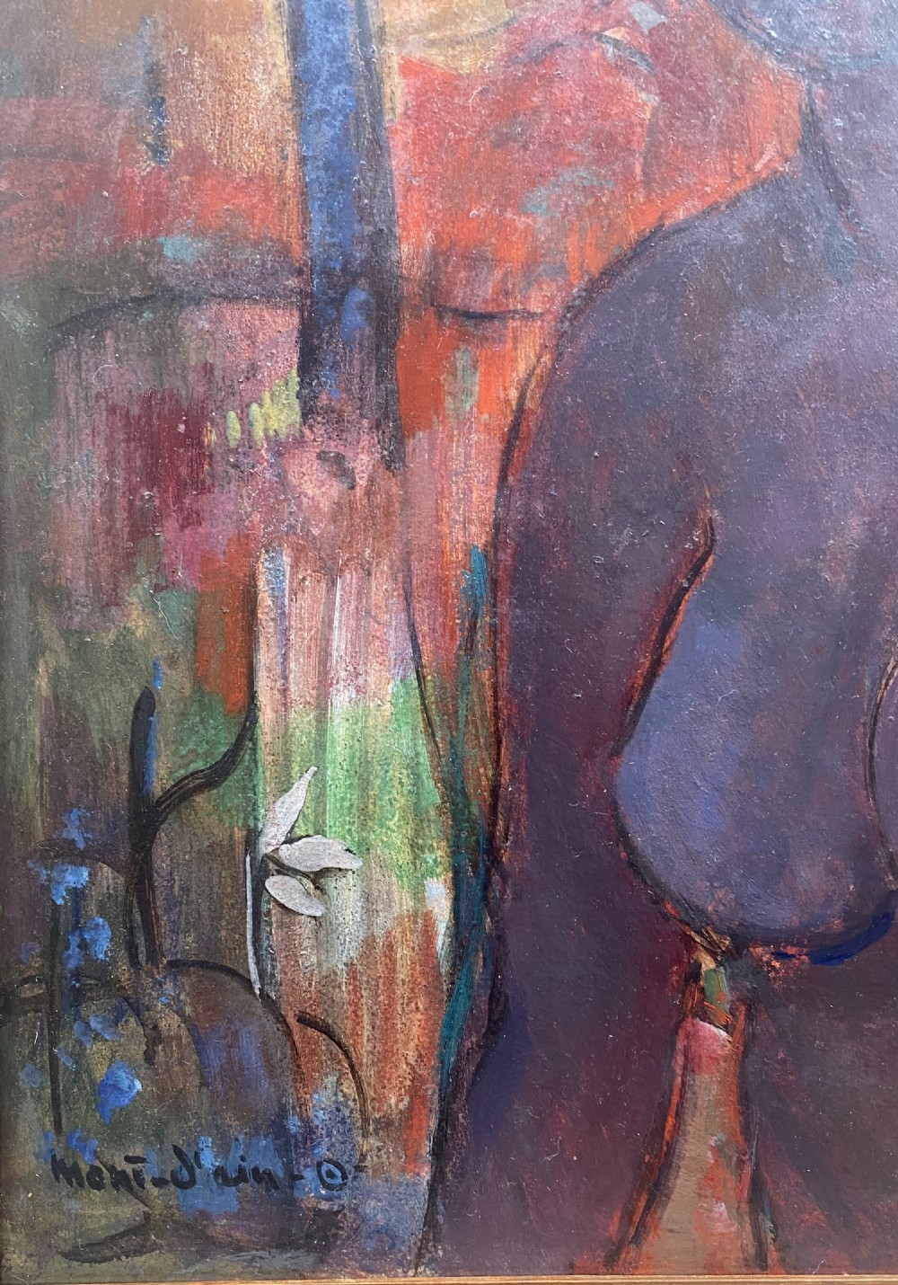 Tahitian women, ca 1940, colourist southern landscape painting oil on board View III