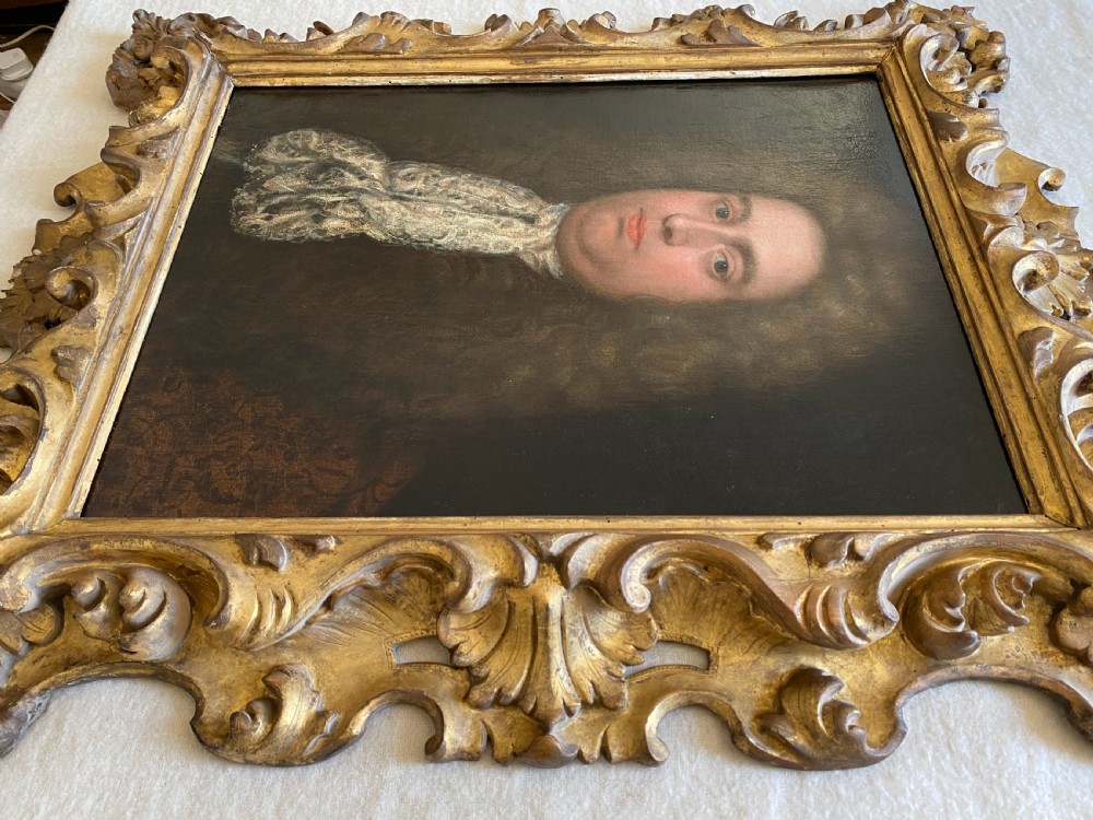 17th Century English Portrait: Admiral Nelson's great grandfather oil on canvas  View VI