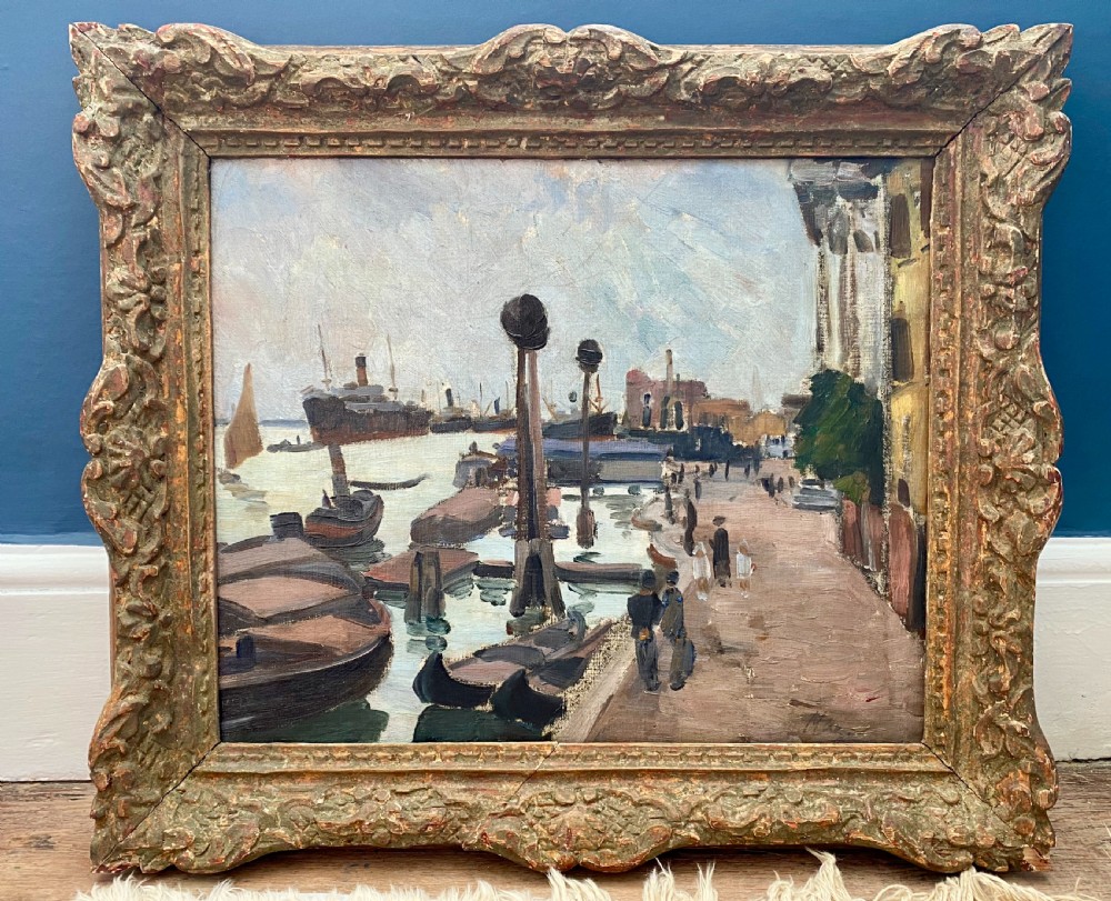 Masterpiece: Paul Lucien Maze the sea port at dusk, ca 1920, collection of Ivor Churchill, oil on canvas View II