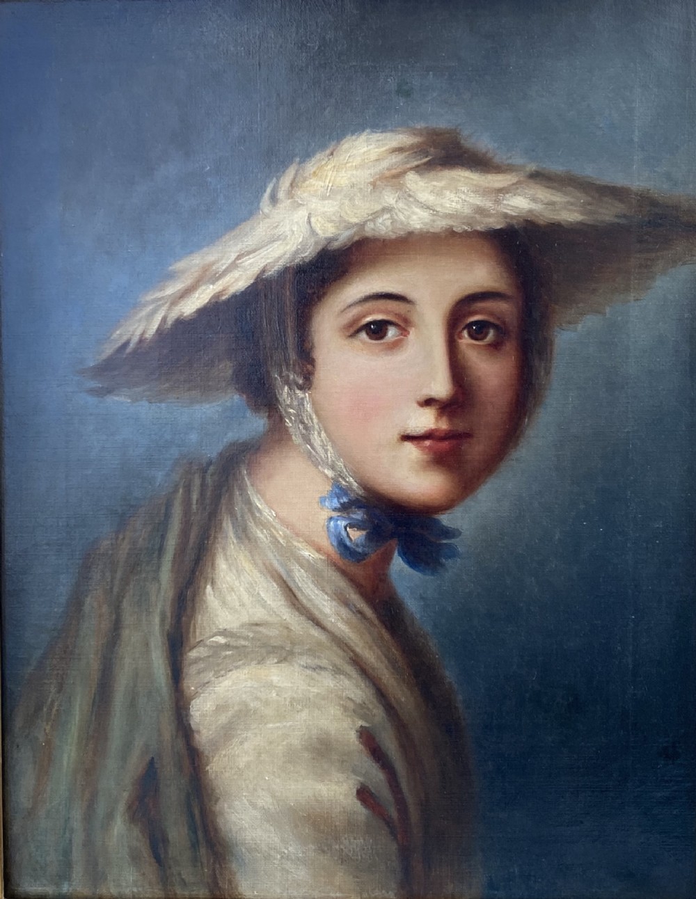 The straw hat: a young mediterranean girl, circa 1820 oil on canvas 
