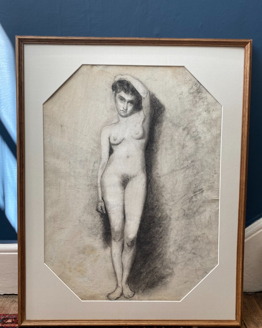 The inscrutable girl, ca 1860 : mysterious nude à la Fantin Latour drawing on paper View III