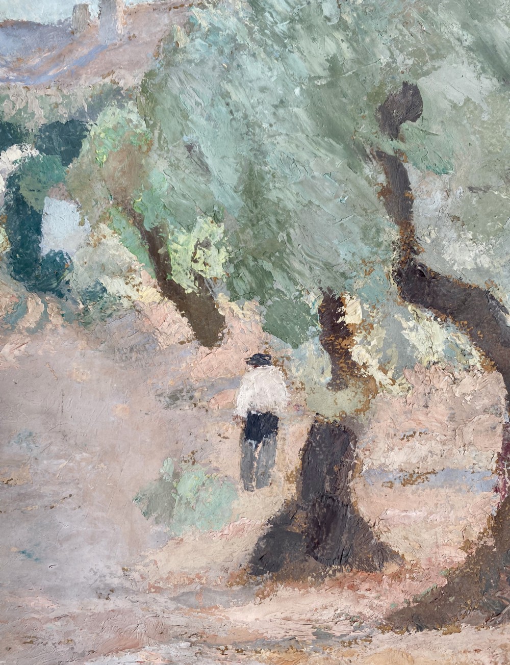 Walking in the Olive Grove, Provence, ca 1925, Alpilles in the South of France oil on canvas View II