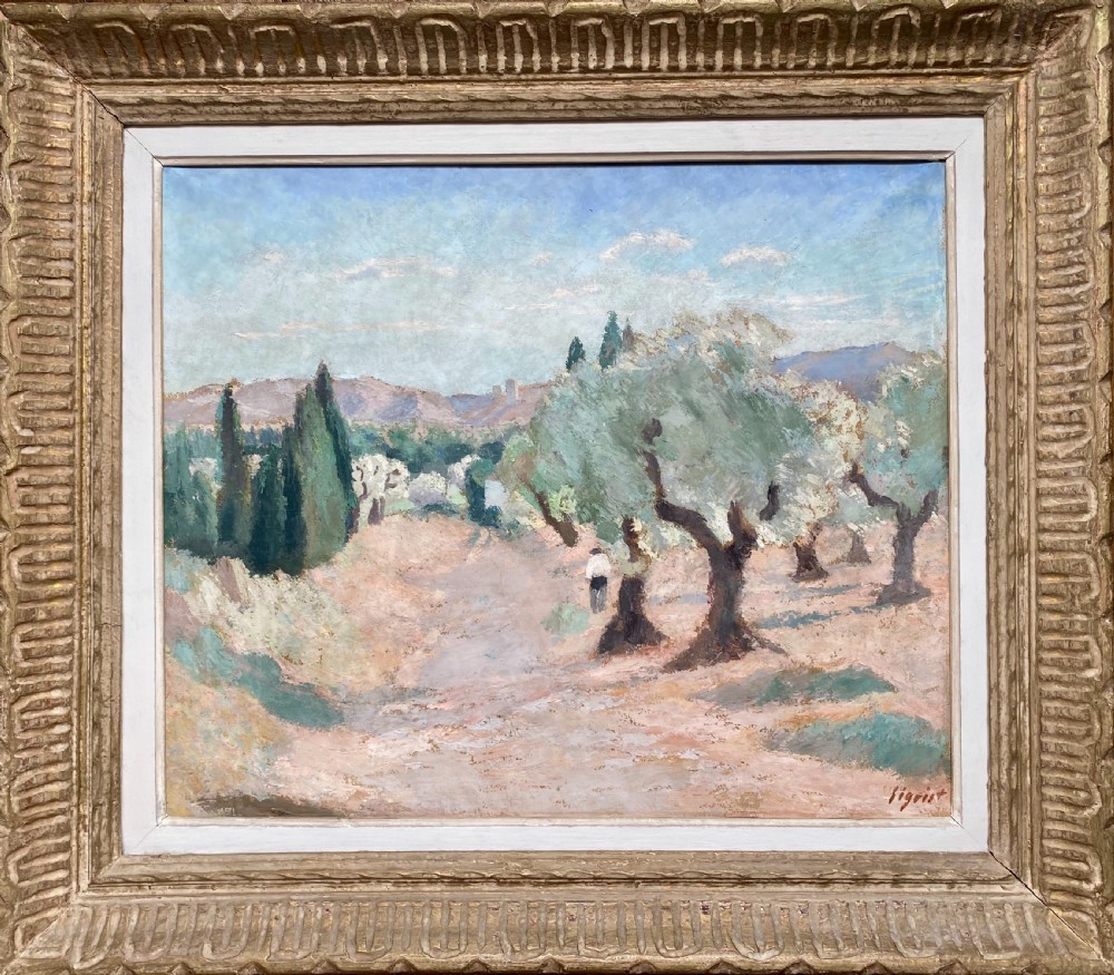 Walking in the Olive Grove, Provence, ca 1925, Alpilles in the South of France oil on canvas View III
